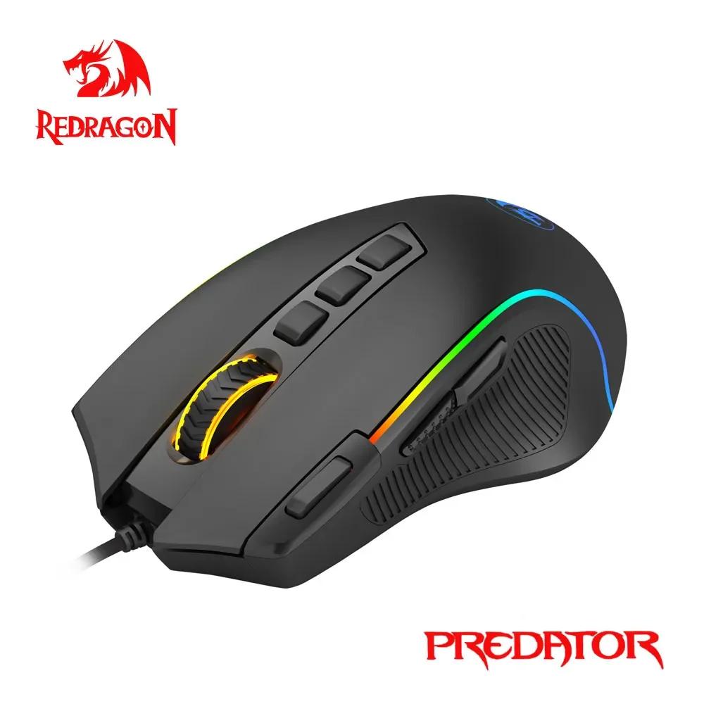 REDRAGON Predator USB  RGB ̹ 콺, α׷   콺, ǻ PC ƮϿ ü  Ʈ, M612, 8000 DPI